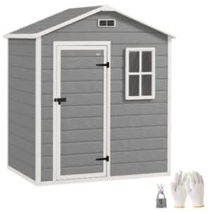 Haveskur 1,9m² 182 x 121 x 200cm Redskabsskur med skråtag Gulv Låsbar dør